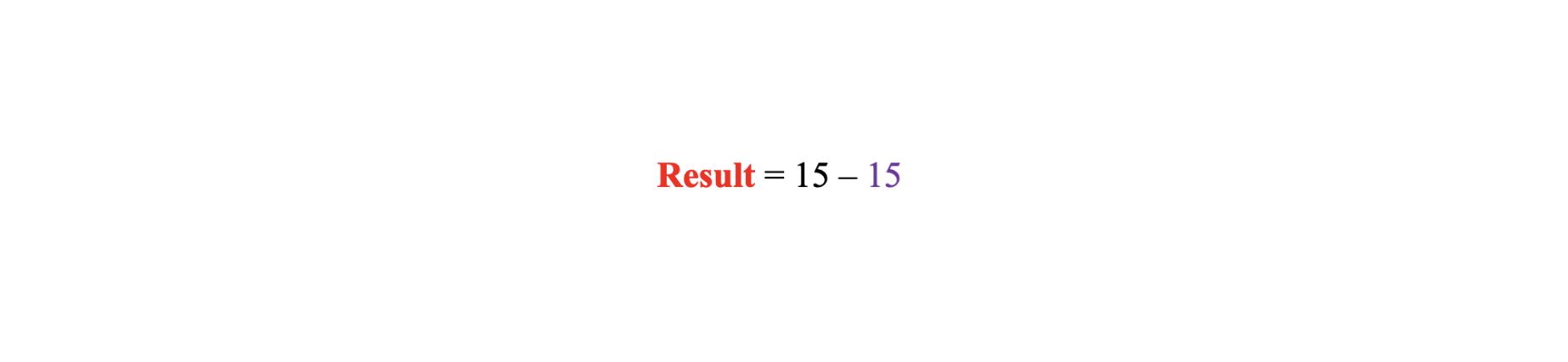equation result is 15