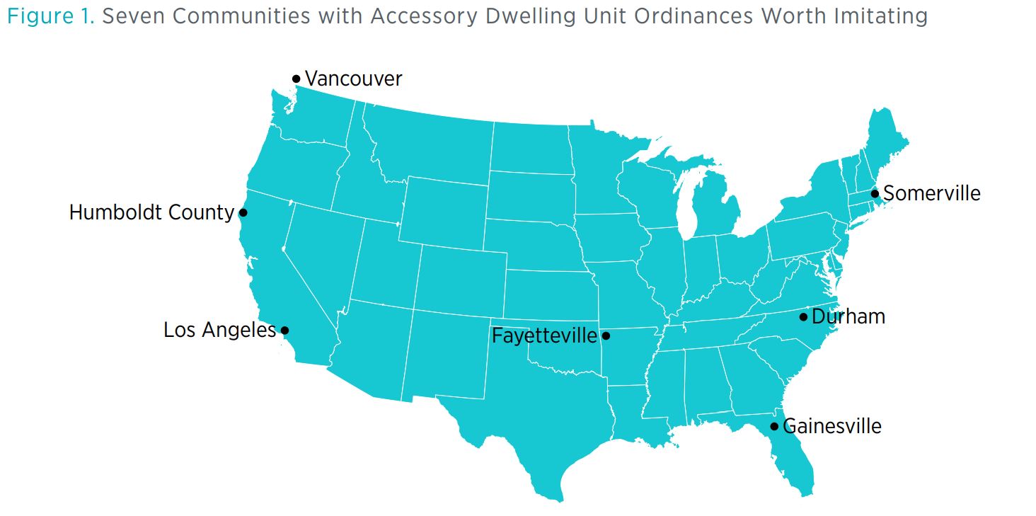 Figure 1. Seven Communities with Accessory Dwelling Unit Ordinances Worth Imitating 
