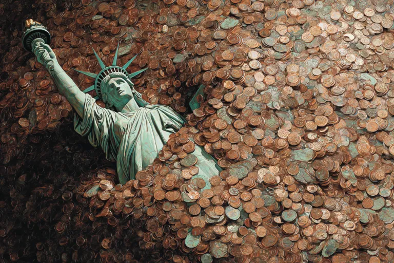 Statue of Liberty and Pennies