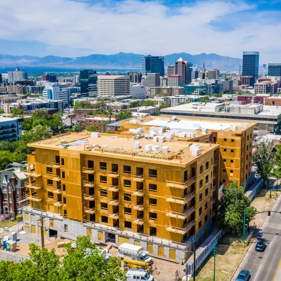 city apartment construction site to represent topic of local zoning regulation