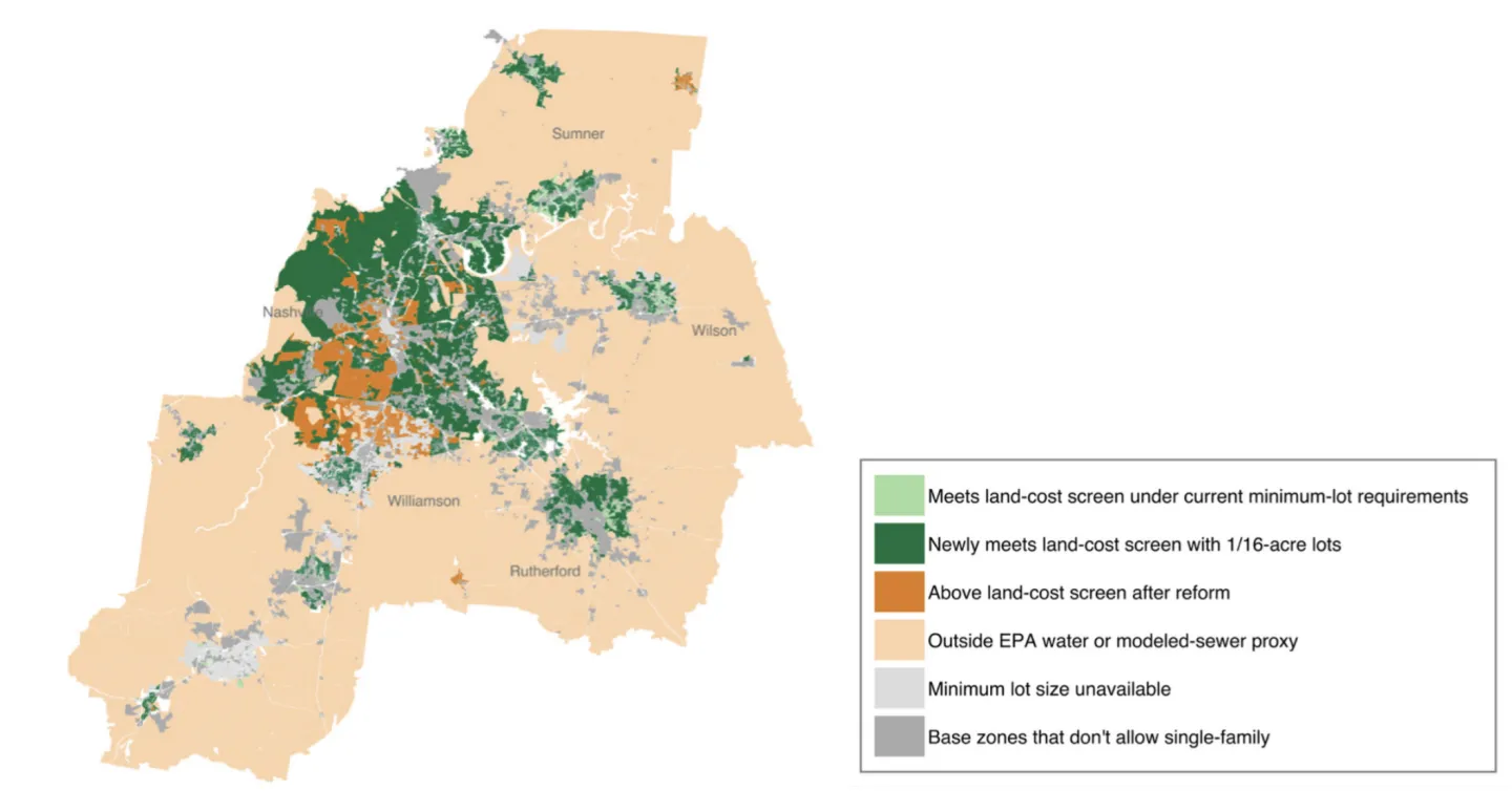 FIGURE 4. Middle Tennessee single-section manufactured housing viability